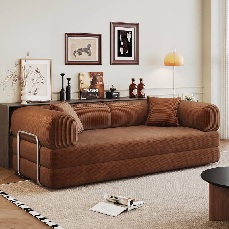 Compression Sofa,Convertible Floor Sofa Bed-with Pillow Back Support Armrest,Comfy Futon Couch Sleeper Bed
