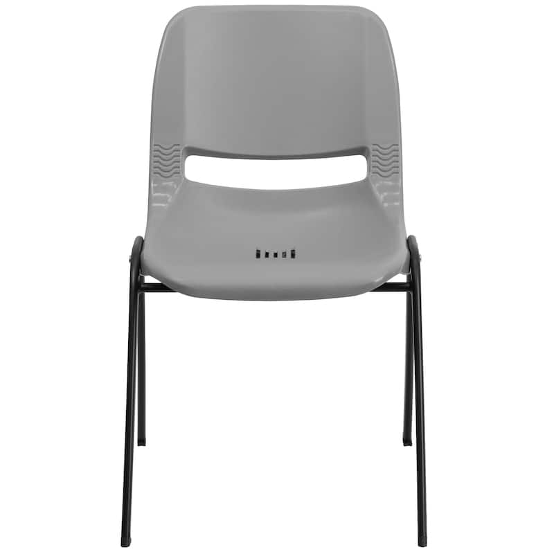 5 Pack 880 lb. Capacity Ergonomic Shell Stack Chair with Metal Frame - 23.5"D x 19.25"W x 32"H