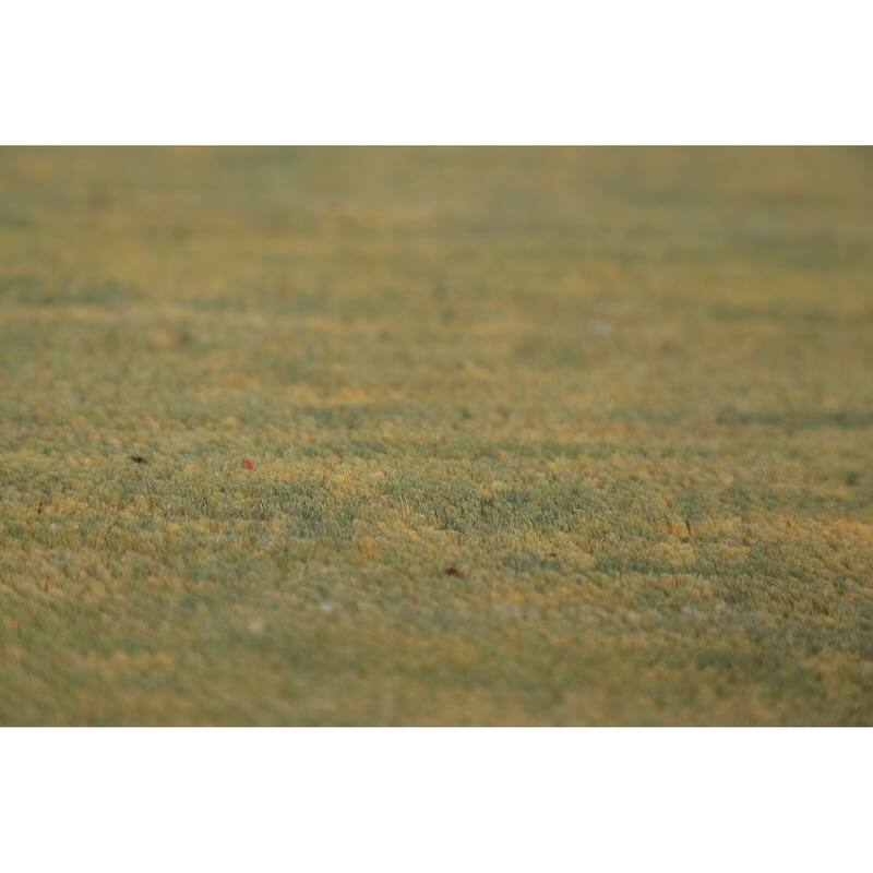 Green & Yellow Gabbeh Modern Area Rug Handmade Wool Carpet - 6'4" x 9'7"