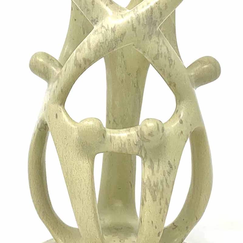 Soapstone Family Sculpture: Natural Stone