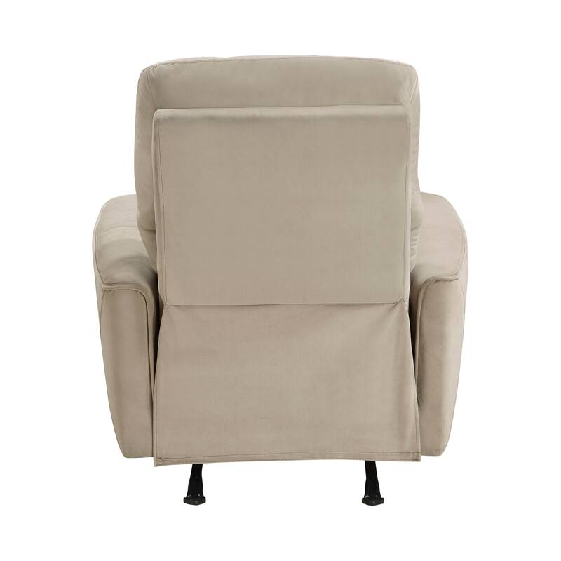 Modern Living Room 1pc Power Rocker Reclining Chair Light Brown Velvet Upholstery Solid Wood Frame Luxury Home Furniture