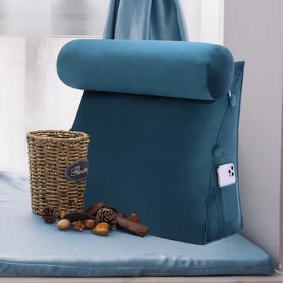 WOWMAX Bed Rest Wedge Reading Pillow Headboard Back Support Cushion