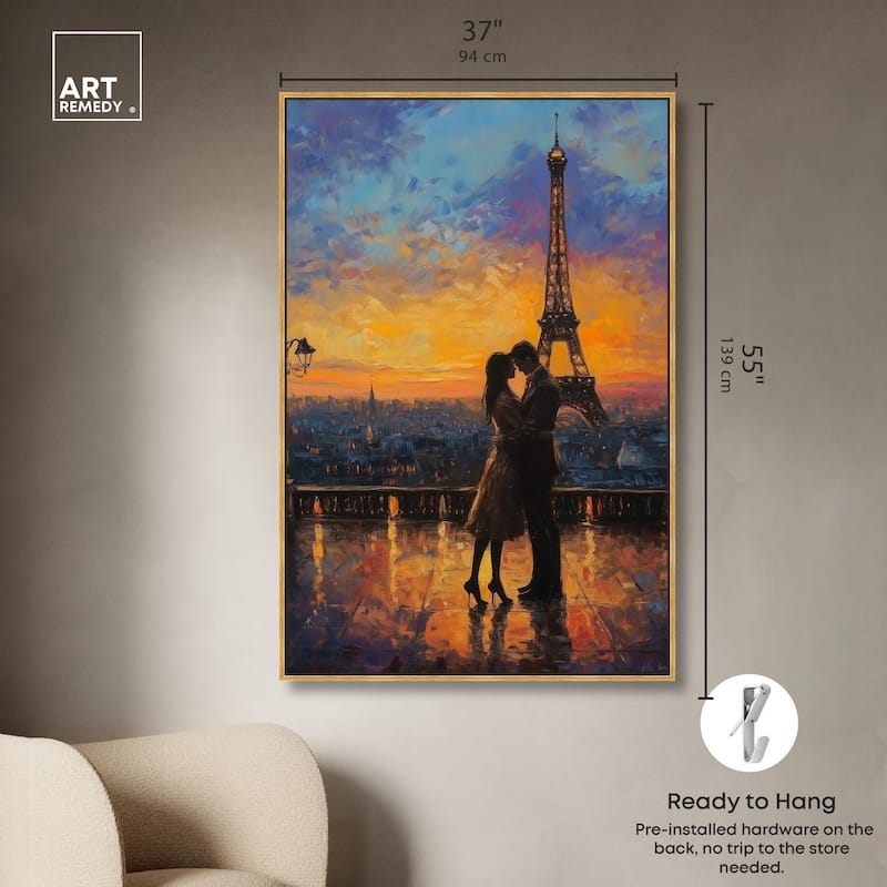 Eiffel Tower Romance Canvas by Art Remedy