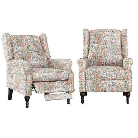 Wingback Pushback Recliner Chairs (Set of 2)