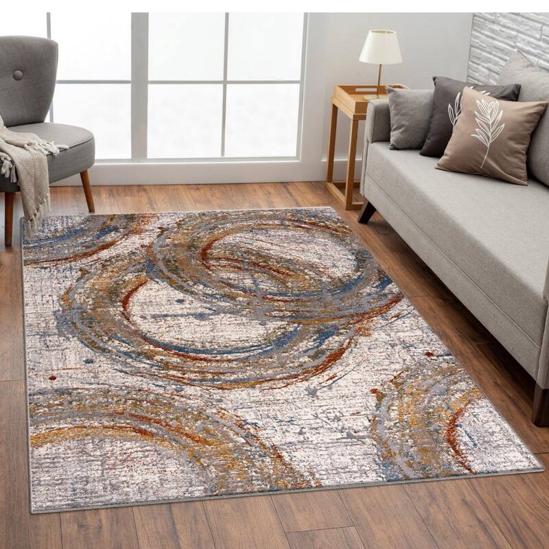 Luxe Weavers Abstract Circle Area Rug, Geometric Carpet