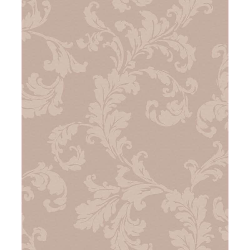 Galerie Wallcoverings Emporium 3D Embossed Floral Acanthus Trail Non-woven Glitter Wallpaper Roll - 33 feet x 21 inches - Pink
