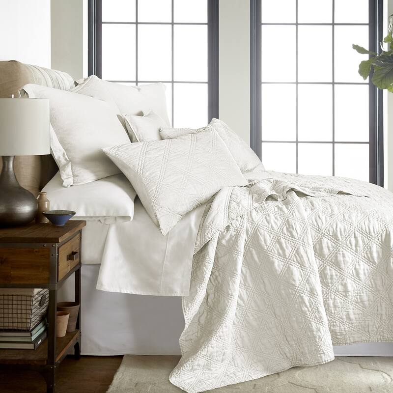 Washed Linen Cream Full/Queen Quilt - Levtex Home
