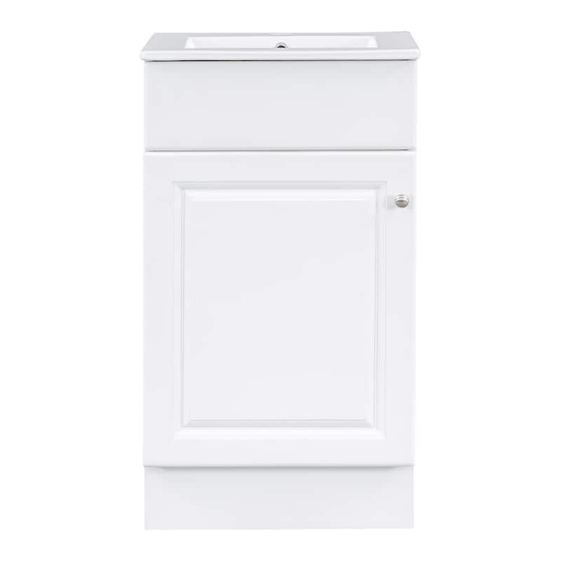 18"Freestanding Bathroom Vanity with Ceramic Sink - White