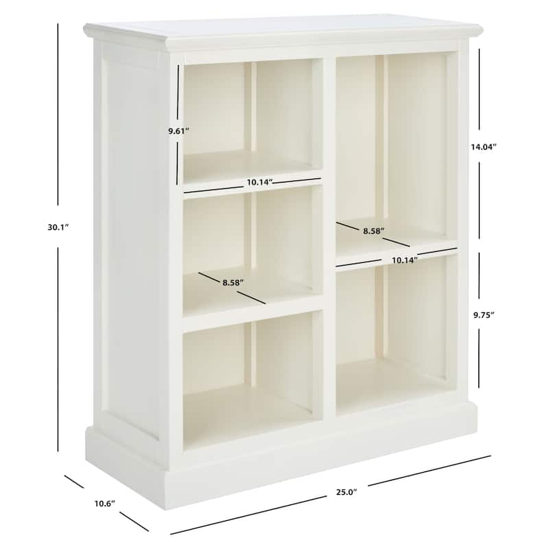 SAFAVIEH Maralah White 5-shelf Bookcase - 25" x 10.6" x 30.1"