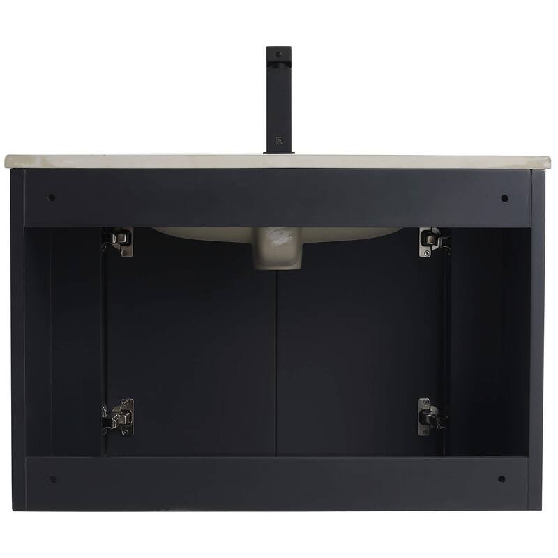 Caskvalley Modern Bathroom Vanity with Straight Fluted Design - Sink Included