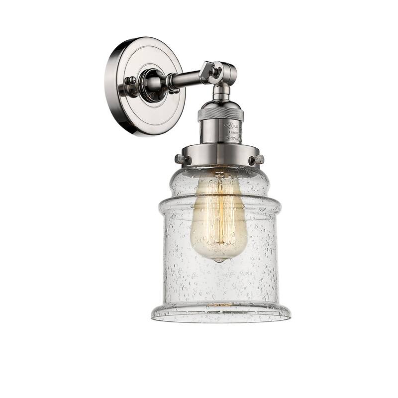 Innovations Lighting Canton Single Light 11" Tall Bathroom Sconce - Polished Nickel / Seedy