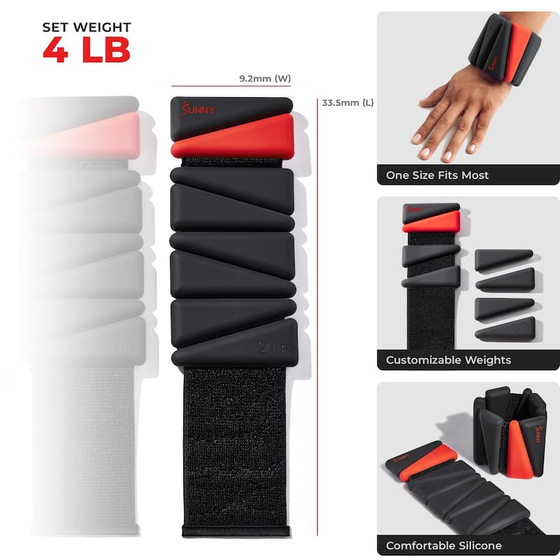 Sunny Wearable Arm Weights Pair Adjustable Silicone Ankle Weights NO 103