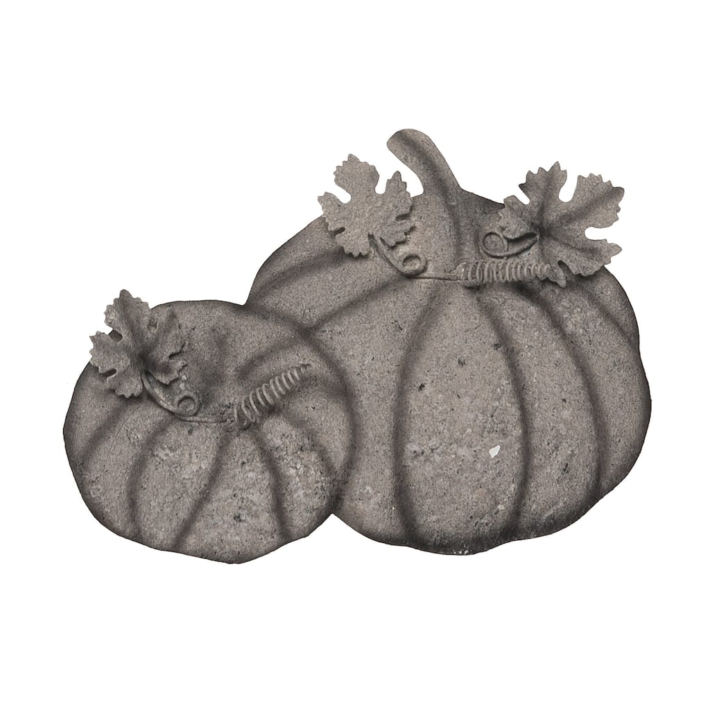 Transpac Metal 11.75 in. Gray Harvest Whitewash Pumpkin Decor