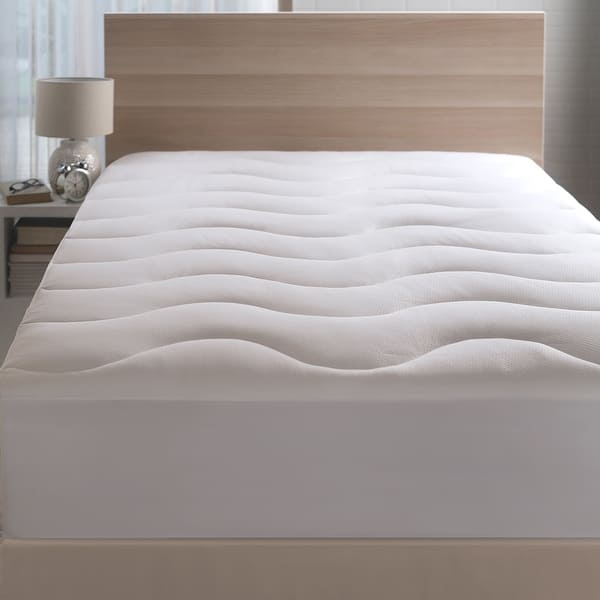 King Size Mattress Pad Hypoallergenic Waterproof COOLMAX Material White Durable 