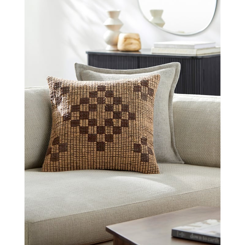 Link Global Geometric Accent Pillow - 18"L x 18"W - Cover Only - Natural