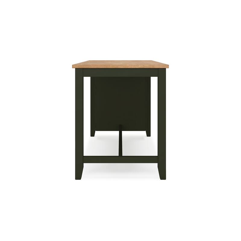 Gasy Counter Height Dining Table, 60 Inch, Green Mango Wood, Brown