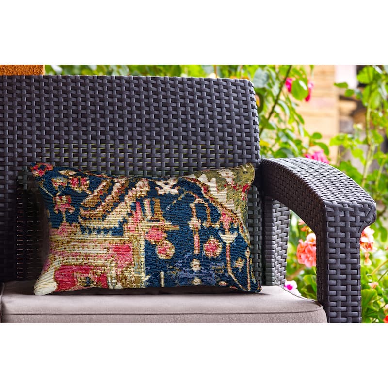 Liora Manne Marina Heriz Indoor/Outdoor Pillow - 12" x 18" - Polyester - Red/Multi