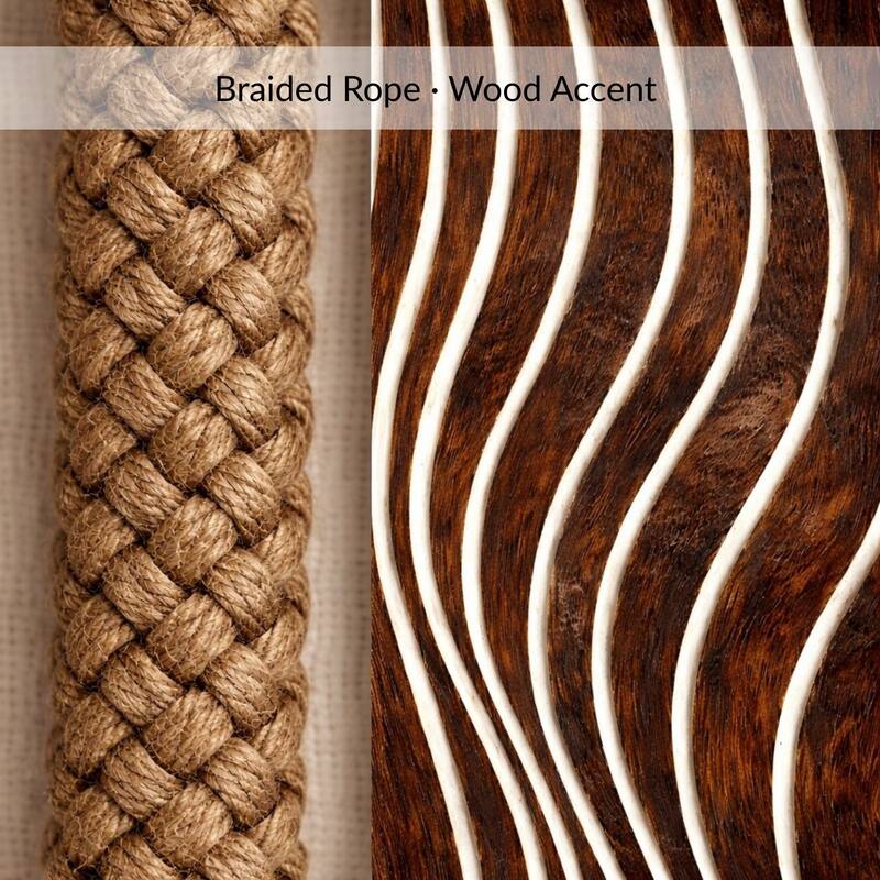 Magnetic Curtain Tiebacks 17 in Wood Rope