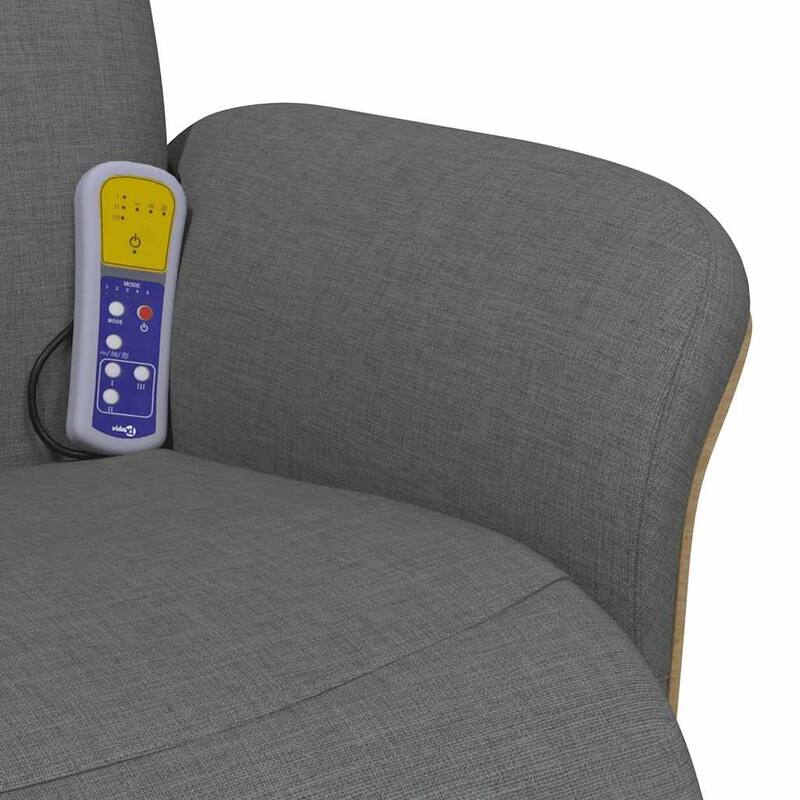 vidaXL Massage Recliner Chair Dark grey 100% polyester, plywood, metal