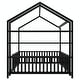 preview thumbnail 7 of 22, Metal House Bed with Fence and Detachable Storage Shelves