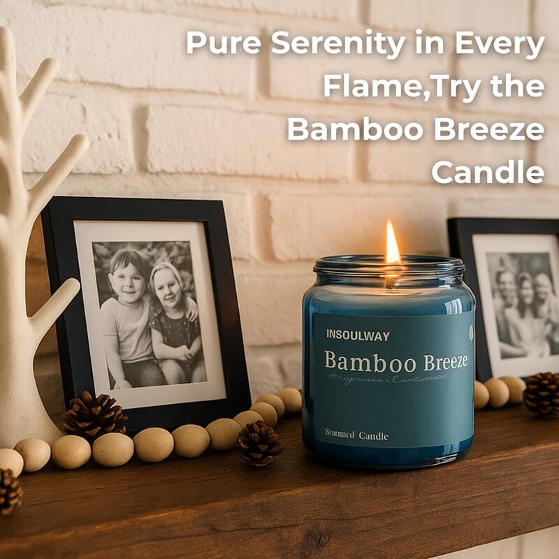 3 Oz Beachy Scented Candle Set of 2 in Blue Glass by Aria Home