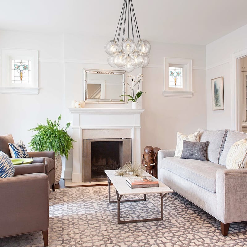 Glam 13-Light Clear Seeded Glass Soap Cluster Chandelier 21in