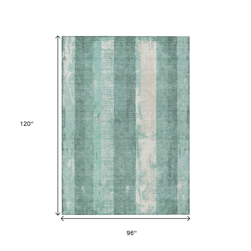 HomeRoots Striped Transitional Rectangle Outdoor Rug