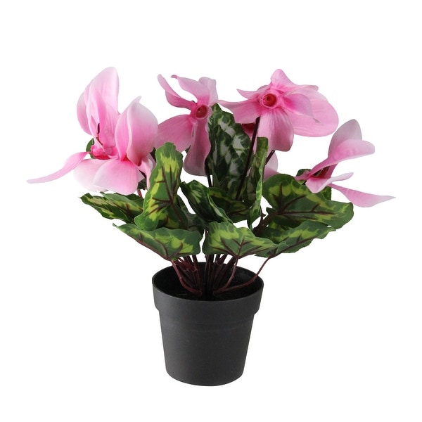 12" Decorative Artificial Pink Hedychium Coronarium with Coffee Brown Pot - N/A