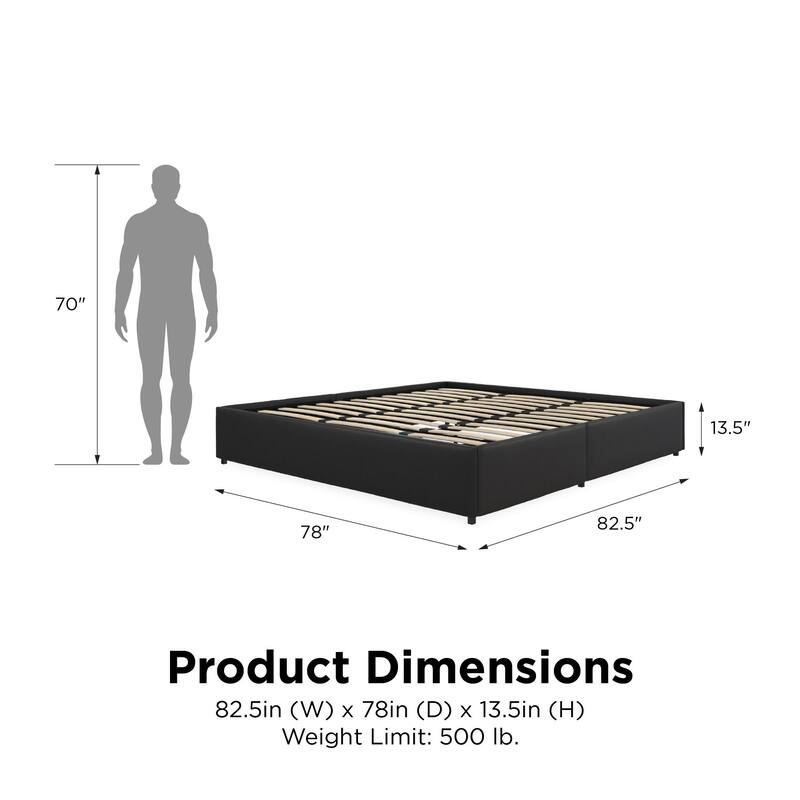 Avenue Greene Maggie Upholstered King Platform Bed with Storage