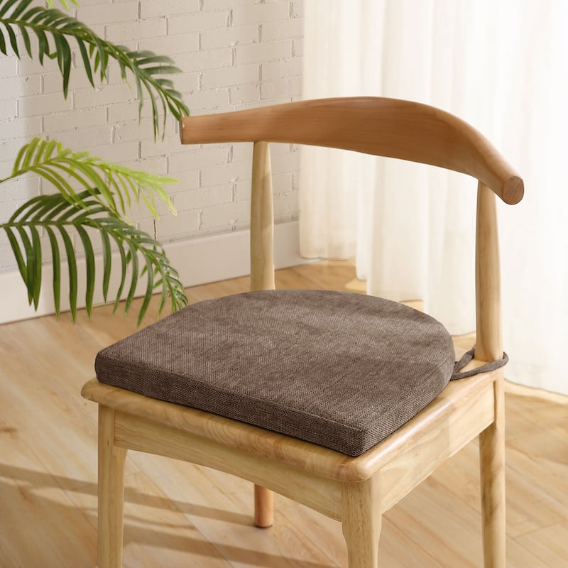 Sweet Home Collection U-Shape Molded Memory Foam Chair Pads With Ties