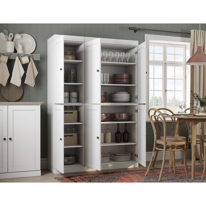 Palace Imports 100% Solid Wood 48.5" Pantry Cabinet with Shaker Doors and Adjustable Shelves