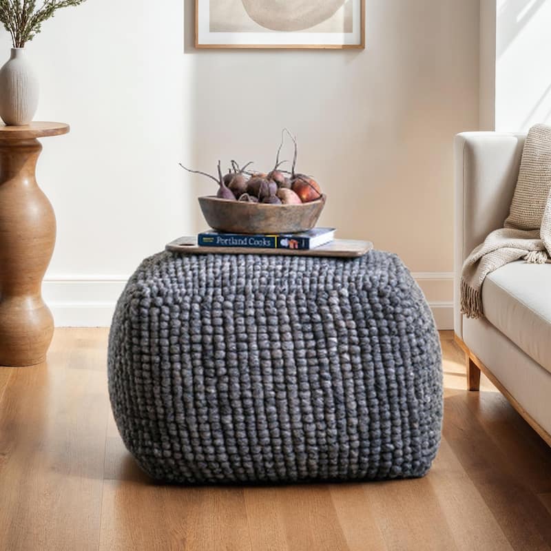 New Zealand Wool and Cotton Pouf