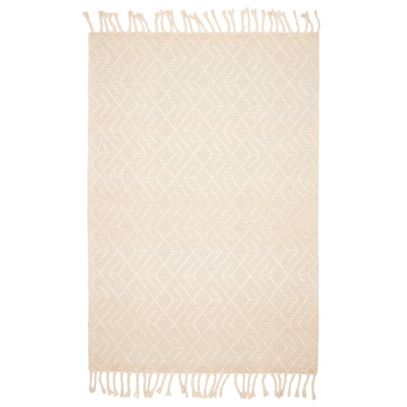 ECARPETGALLERY Braid weave Sienna Cream Wool Rug - 5'2 x 7'9 - Cream - 5'2 x 7'9