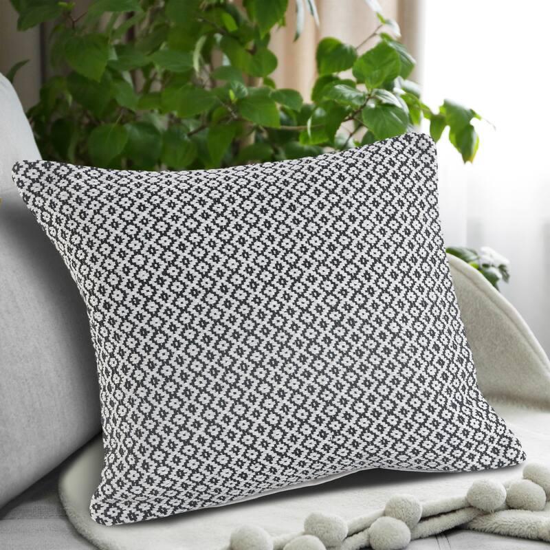 Hobbs Set of 2 Transitional Geometric Cotton Throw Pillow Covers, 18" x 18", 2 PCS (Covers Only) by Sevita