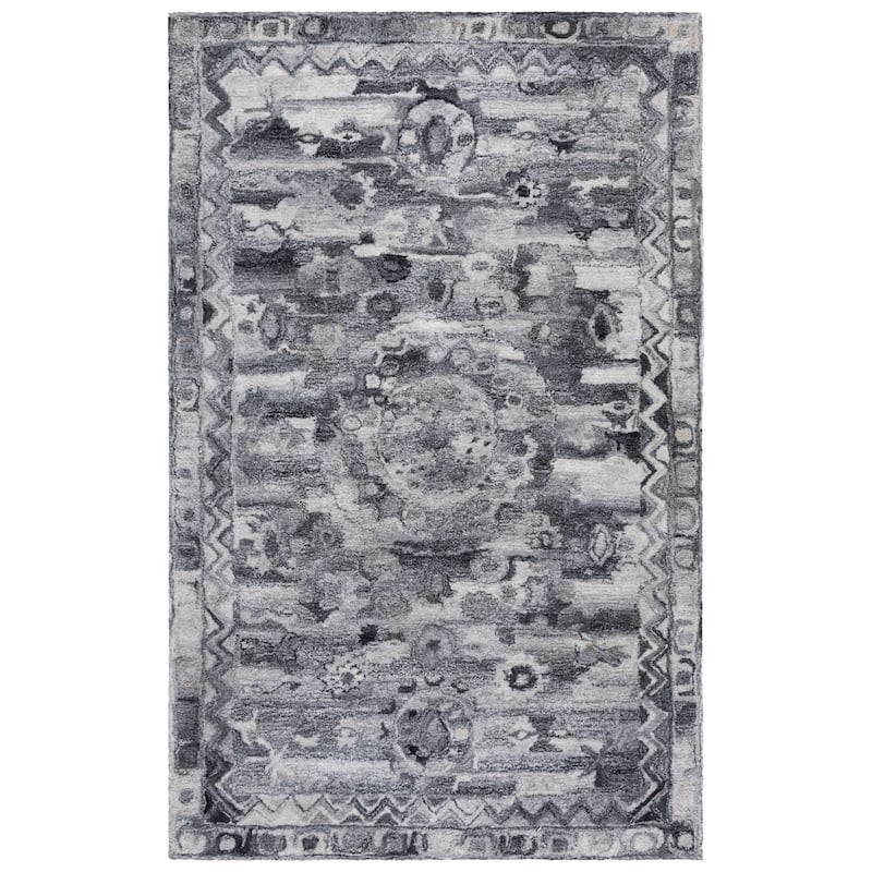 SAFAVIEH Handmade Anatolia Ramzia Traditional Rug - 4' x 6' - Dark Grey