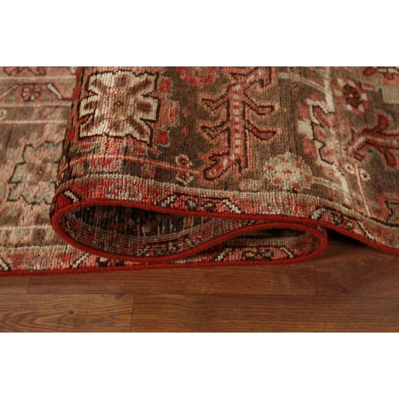 Traditional Heriz Persian Vintage Area Rug Hand-Knotted Wool Carpet - 9'9"x 12'10"
