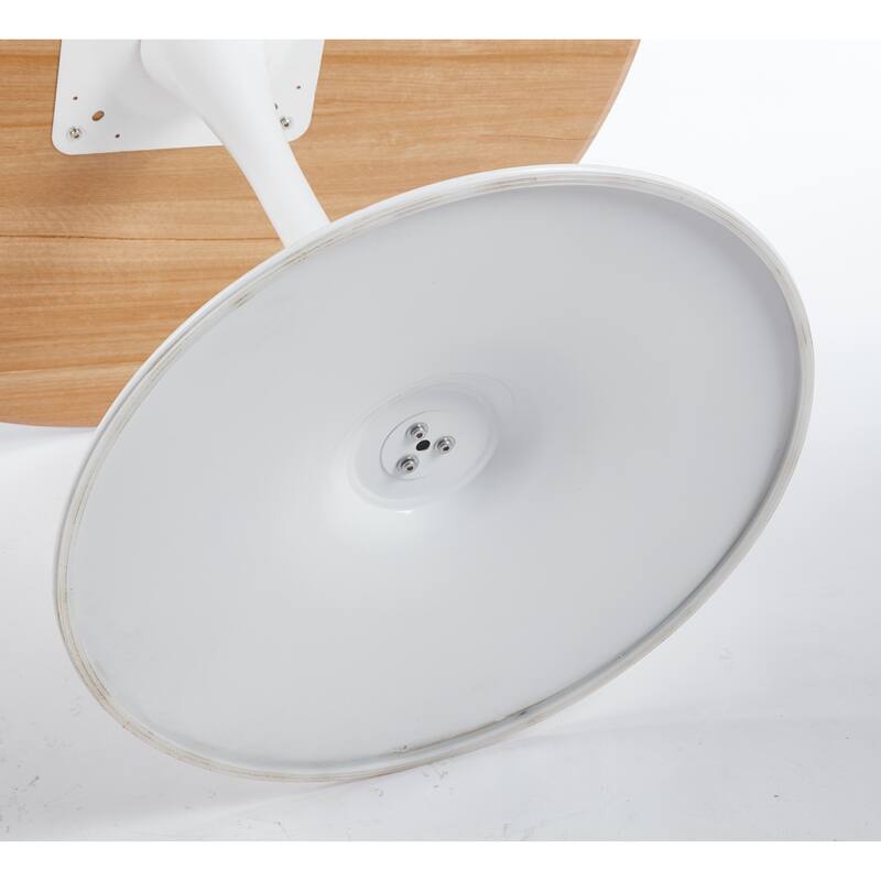 Round Dining Table with MDF Top & Pedestal Base, Tulip Dining Room Table for 4-6 People, Leisure Table for Small Places