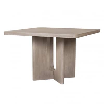Zoko Square Counter Height Table, Pedestal Base, White Wash Oak Veneer