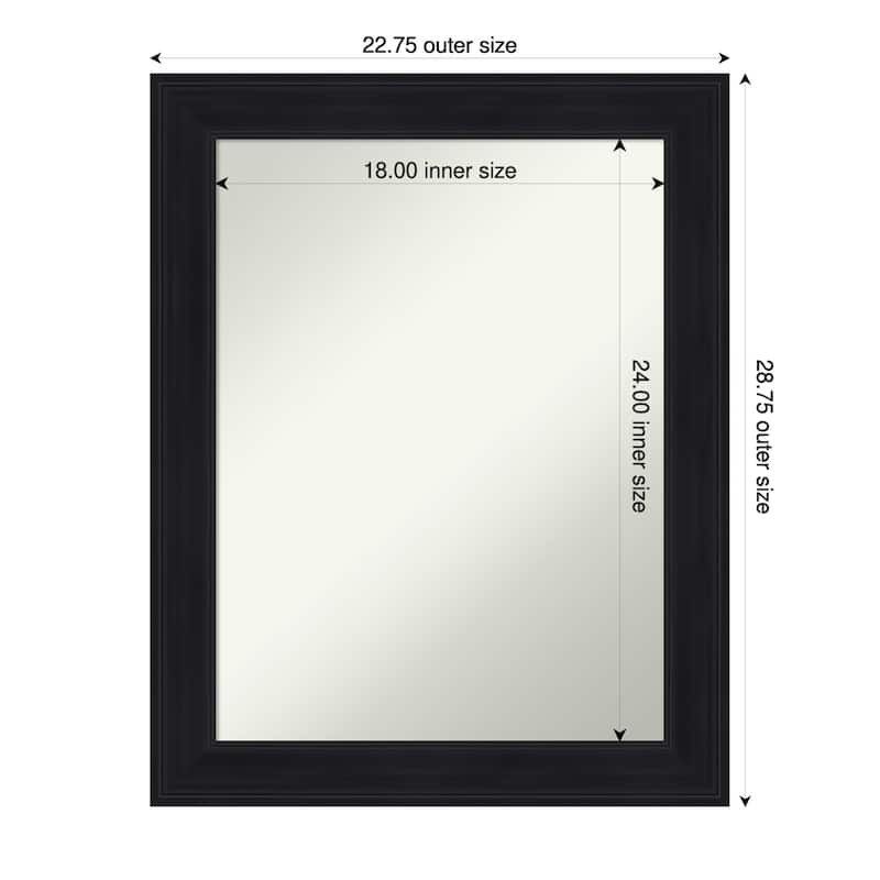 Abbey Black Non-Beveled Framed Wall Mirror - Abbey Black - 23 x 29 in