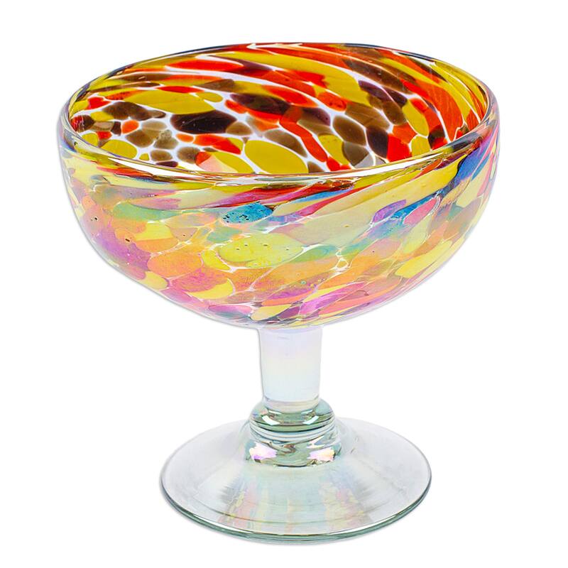 Novica Handmade Intense Celebration Handblown Recycled Cocktail Glasses (Set Of 4)