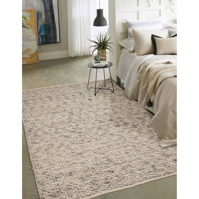 ECARPETGALLERY Braid weave Sienna Khaki Wool Rug - 5'4 x 7'7