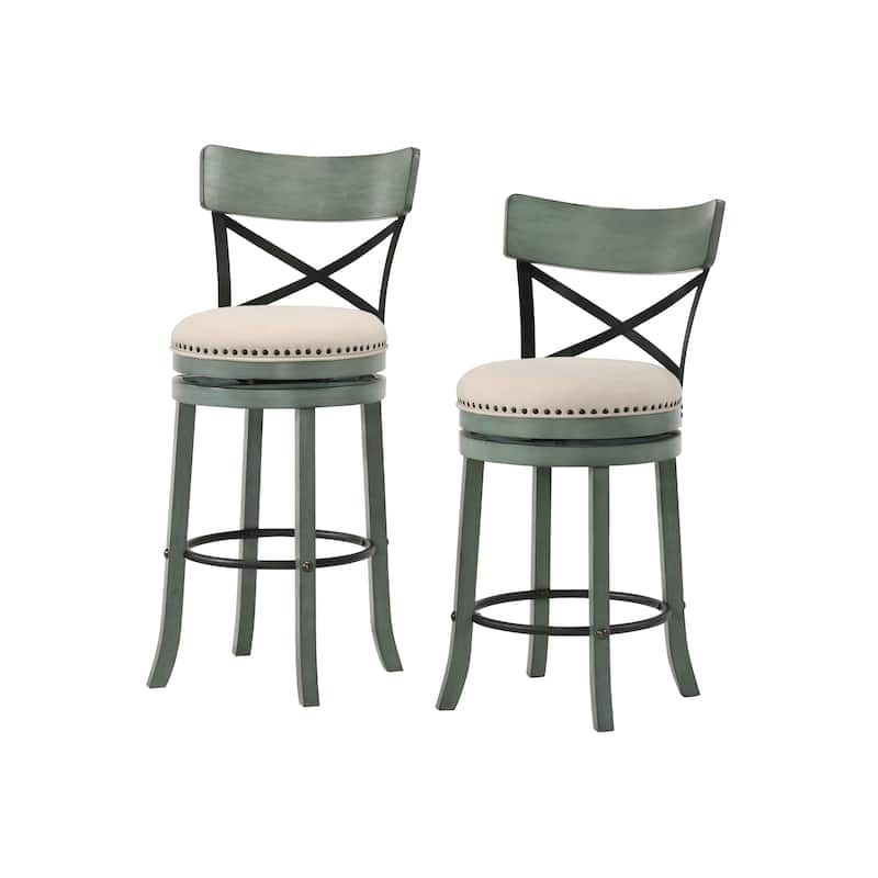 Heidi Modern Farmhouse Swivel Barstools (Set of 2) by Furniture of America
