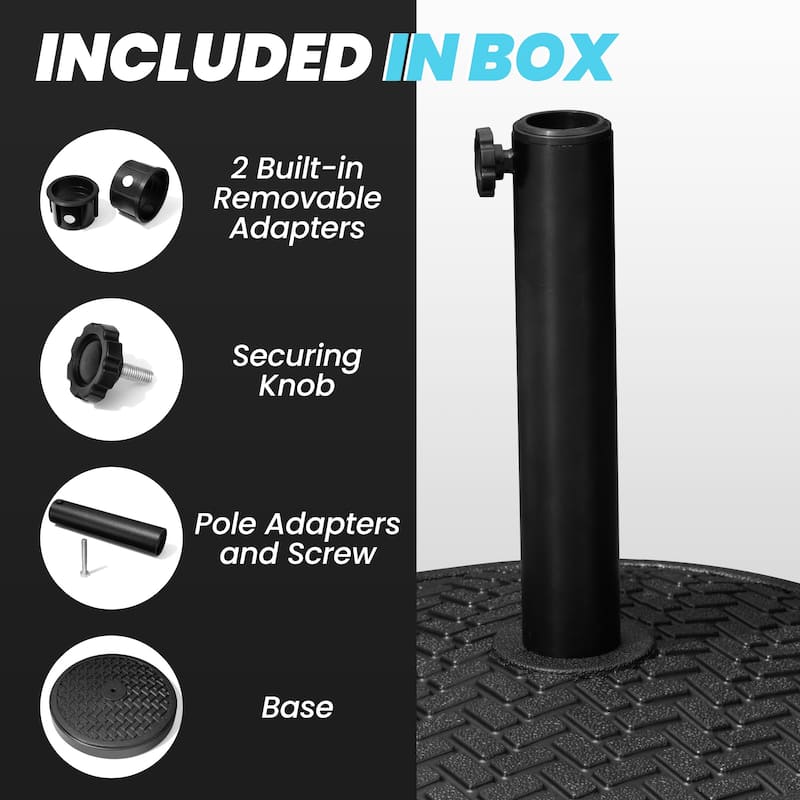 29/45 lbs Outdoor Concrete Cement Filled Round Umbrella Base Holder for Straight Pole Market Umbrella
