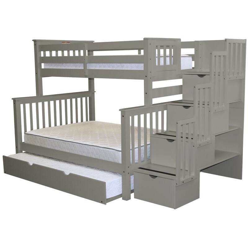 Taylor & Olive Trillium Twin over Full Stairway Bunk Bed, Twin Trundle