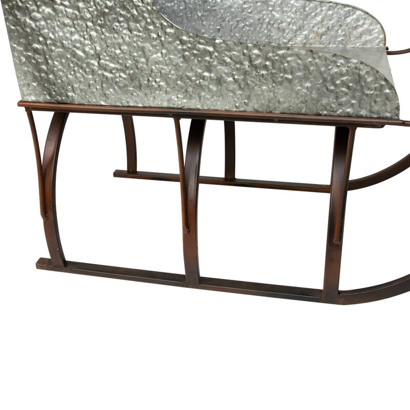 Galvanized Metal Christmas Sleigh Tabletop Decoration - 24.5"