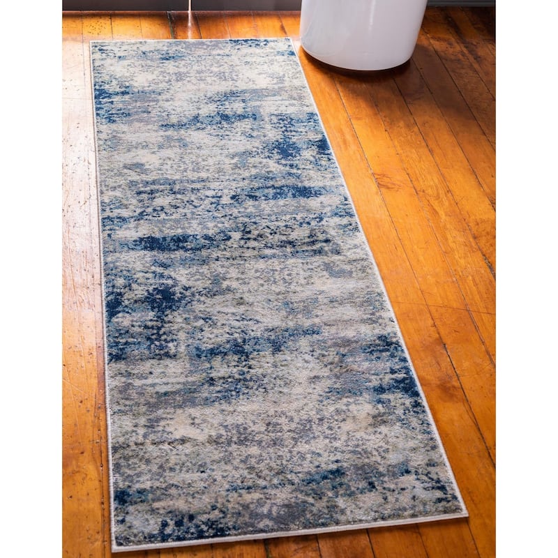 Transitional Harrogate Collection Area Rug - Navy Blue - 2'x6'