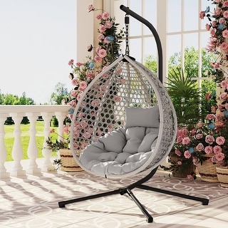 Wicker Hanging Egg Chair for Indoor and Outdoor Relaxation