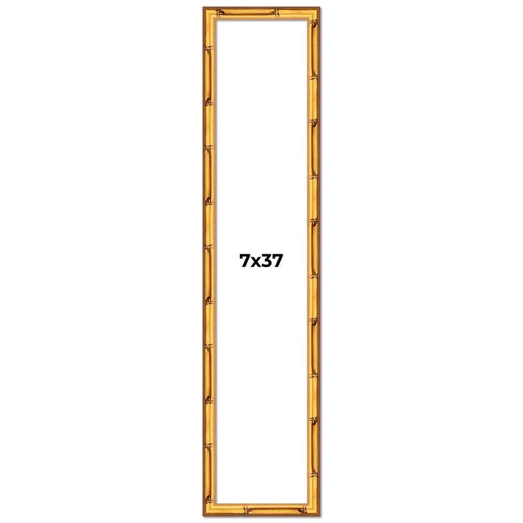 7x37 Frame Gold Bamboo Picture Frame Modern Photo Frame Includes UV Acrylic Shatter Guard Front Acid Free Foam Backing Board