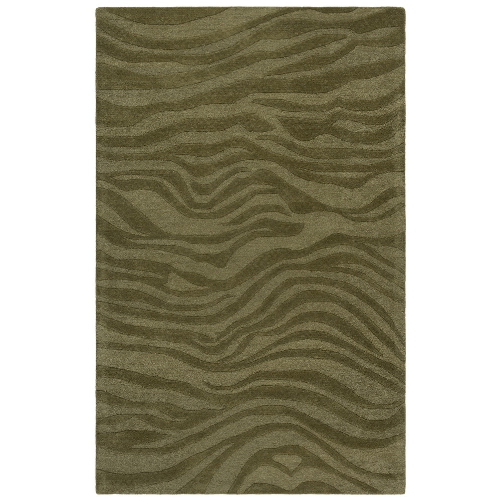 SAFAVIEH Handmade Ebony Ajka Zebra Wool & Viscose Rug