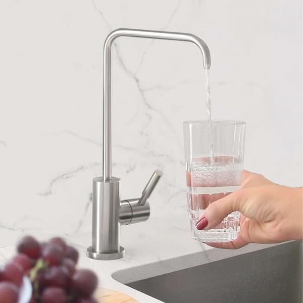 slide 2 of 34, STYLISH Kitchen Sink Drinking Water Tap Faucet in Stainless Steel - Faucet Height: 10 1/2" | Spout Height: 9" Brushed Stainless Steel